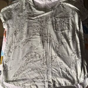 Wonderly Light Blue Leaf Print T-Shirt